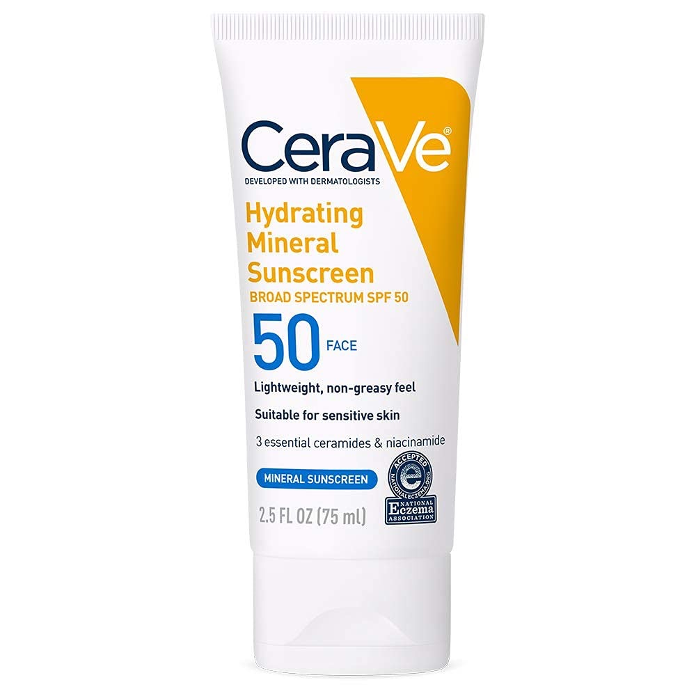 CeraVe 100% Mineral Sunscreen SPF 50 Face Sunscreen 